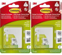 Command Picture Hanging Strips, White, Small - 12 Pairs (24 Strips) Adhesive Strips - for Pictures, Frames, Mirrors, Wall Decor - Damage Free Hanging (Pack of 2)