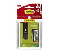 Command Picture Mounting Strips L, Large, Black, 17206BLK-12