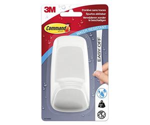 Command Plastic Hook W17088Q L Waterproof up to 3.4 kg Load, Oval, 1 Hook and 2 Strips, White