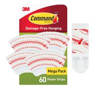 Command Poster Adhesive Strips Value Pack 60 Adhesive Strips White Ideal for