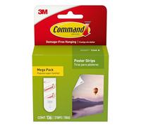 3M Command Poster Hanging Strips 17024-136ES – 136 Total Strips