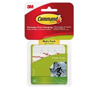 3M Command Small Poster Strips Value Pack White (Pack 48) 17024-VP - 7100235860