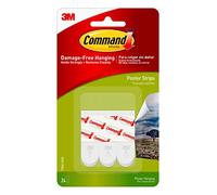 Command Poster Hanging Strips, Small, White, 24-Strips (17024-24ES)