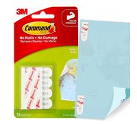 Command Poster Mounting Adhesive Strips, White , 12 Adhesive Strips , Ideal