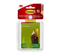 Command Poster Strips, Value Pack - 48 Adhesive Strips, White - Ideal for Hanging Posters, Schedules, Calendars or Pictures without Frames - Damage Free Hanging