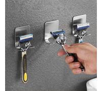 Command Razor Holder for Shower Wall - 4Pack, 304 Stainless Steel Towel Hook Kitchen, No Drilling Self Adhesive Heavy Duty Shower Wall Hook for Razor, Bathroom Organizer for Towels