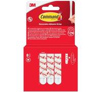 Command Removable Adhesive Strips, Pack of 8 Medium Adhesive Strips, White - Damage Free Hanging - No Tools Required