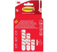 Command Removable Adhesive Strips, White, Pack of 8 Small, 4 Medium, 4 Large Adhesive Strips - Damage Free Hanging - No Tools Required