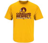 Command Respect T-Shirt for Washington Football Fans (SM-5XL), Gold Short Sleeve, XL