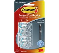 Command Round Cord Clip 4/Pkg-Clear