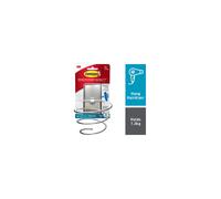 Command Bath Hair Dryer Holder Satin Nickel Bath39-SN, 1 Holder + 2 Large Strips 3M CLAW Silver One Size