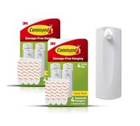 Command Sawtooth Picture Hangers, Damage Free Hanging Frame Hangers, No Tools Wall Hooks for Hanging Sawtooth Frames in Living Spaces, 8 White Picture Frame Hangers and 16 Command Strips