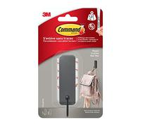 Command Self-Adhesive Metal Hook, Matt Black - 1 Metal Hook, 2 Adhesive Strips - for Hanging Bags, Clothes and Keys - Hooks for Wall and Door, Organize No Drilling Required, Holds 1.3 kg