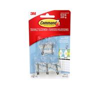 Command Small Clear Wire Hooks with Clear Strips, 5 Hooks, 6 Strips