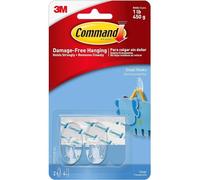 Command Small Hook 2/Pkg-2 Clear Hooks & 4 Strips