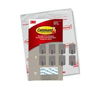 Command Small Stainless Steel Metal Hooks 8 Hooks, 10 Strips, Great for Dorm Decor