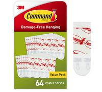 Command Small White Poster Strips, Indoor Use, 64