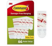 Command Small White Poster Strips, Indoor Use, 64 strips (PH024-64NA)