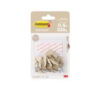 Command Small Wire Hooks 17067LT-9EF, Latte, 9 Hooks + 12 Strips