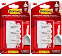 Command Small Wire Hooks, White, Value Pack of 18 Hooks and 12 Adhesive Strips - Suitable for Hanging Kitchen Utensils up to 225 g
