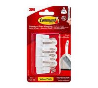 Command Small Wire Hooks, White, Value Pack of 9 Hooks and 12 Adhesive Strips - Suitable for Hanging Kitchen Utensils up to 225 g