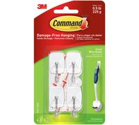 Command Small Wire Toggle Hooks Damage Free Hanging Wall Hooks with Adhesive Strips No Tools Wall Hooks for Organization in Living Spaces 4 White H