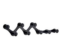 Command Strips, Expanding Metal Aluminum Coat Hooks(Black,8 Hooks)