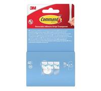 Command™ Transparent Removable Adhesive Strips Decorating Clips - Adhesive Strips for Decorations and Fairy Lights (17020CLR, Clear, Mini, 40 Strips)
