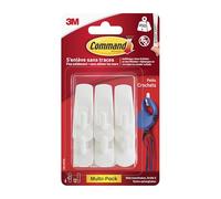 Command Universal Small Adhesive Hooks - Pack of 6 Self Adhesive Hooks and 12 Adhesive Strips - Hooks for Wall, Door Hooks - Organize No Drilling - Holds up to 450g