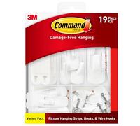 Command Variety Pack, Picture Hanging Strips, No Tools Wire Hooks and Utility Hooks, Damage Free Hanging Variety Pack for Up to 19 Back to School Dorm Organizers, 1 Kit