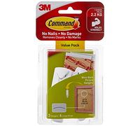 Command Large Wire-Backed Picture Hangers-White 3 Hooks & 6 Strips