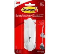 Command Wire Hook with Strips - Large, White