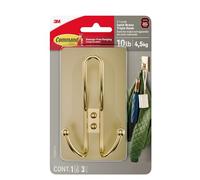Command X-Large Brass Triple Hooks, 1 Hook, 3 Strips