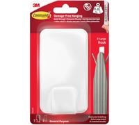 Command X-Large Utility Hook, White, 1 Hook and 3 Adhesive Strips
