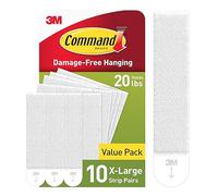 Command XL Picture Hanging Strips, 10 Pairs of X-Large Adhesive Strips - For Heavyweight Items - Holds up to 9 kg - Damage Free Hanging