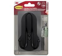 Command XL Triple Hook, Matte Black, Indoor use, 1 Hook, 3 Adhesive Strips