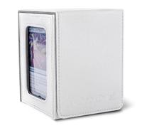 Commander deck box with window Fits 100 Double Sleeved Cards, One-Piece Design, 4 N52 Magnets, PU Leather & Microfiber Lining,deck box mtg with 2 Dividers