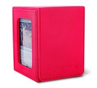 Commander deck box with window Fits 100 Double Sleeved Cards, One-Piece Design, 4 N52 Magnets, PU Leather & Microfiber Lining,deck box mtg with 2 Dividers