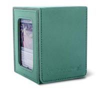 Commander deck box with window Fits 100 Double Sleeved Cards, One-Piece Design, 4 N52 Magnets, PU Leather & Microfiber Lining,deck box mtg with 2 Dividers