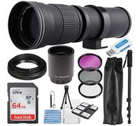 Commander Optics Super 420-800mm / 1600mm (with 2X Teleconverter) f/8 Manual Telephoto Zoom Lens for Nikon F Mount DSLR Cameras + Photo Essential Accessory Kit