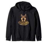 Commanding Shepherd Authority Portrait Art Zip Hoodie