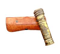 Commando Antique Brass Kaleidoscope with Leather Case, Unique Gift, 6 Inch | Mesmerising Colour Patterns with Every Turn - Vintage-Inspired Craftsmanship - Distinctive Gift for Birthdays, Graduations