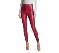 commando - Faux Leather Leggings | Sculpting Yet Soft & Flexible | Raw-Cut Finish | Machine Washable, Retains Shape & Color, Raspberry, S
