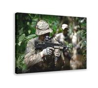 Commando Jungle Warfare Poster Canvas Poster Bedroom Decor Landscape Decor Gift 24x36inch(60x90cm)