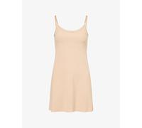 Commando Womens Commando Cami Slip Stretch-Woven Mini Dress Beige M/L