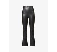 Commando Womens Commando Cropped Flared High-Rise Faux-Leather Trousers Black XS