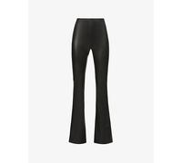 Commando Womens Commando Flared Mid-Rise Faux-Leather Leggings Black S