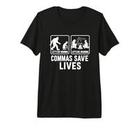 Commas Save Lives Let's EAT Grandma Camping Bigfoot Premium T-Shirt