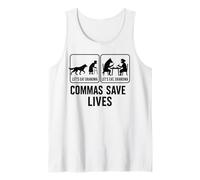 Commas Save Lives Lets Eat Grandma Grammar Wolf Tee Tank Top