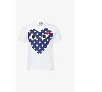 Comme De Garcon Play Mens White Big Heart Polka-dot Cotton-jersey T-shirt M